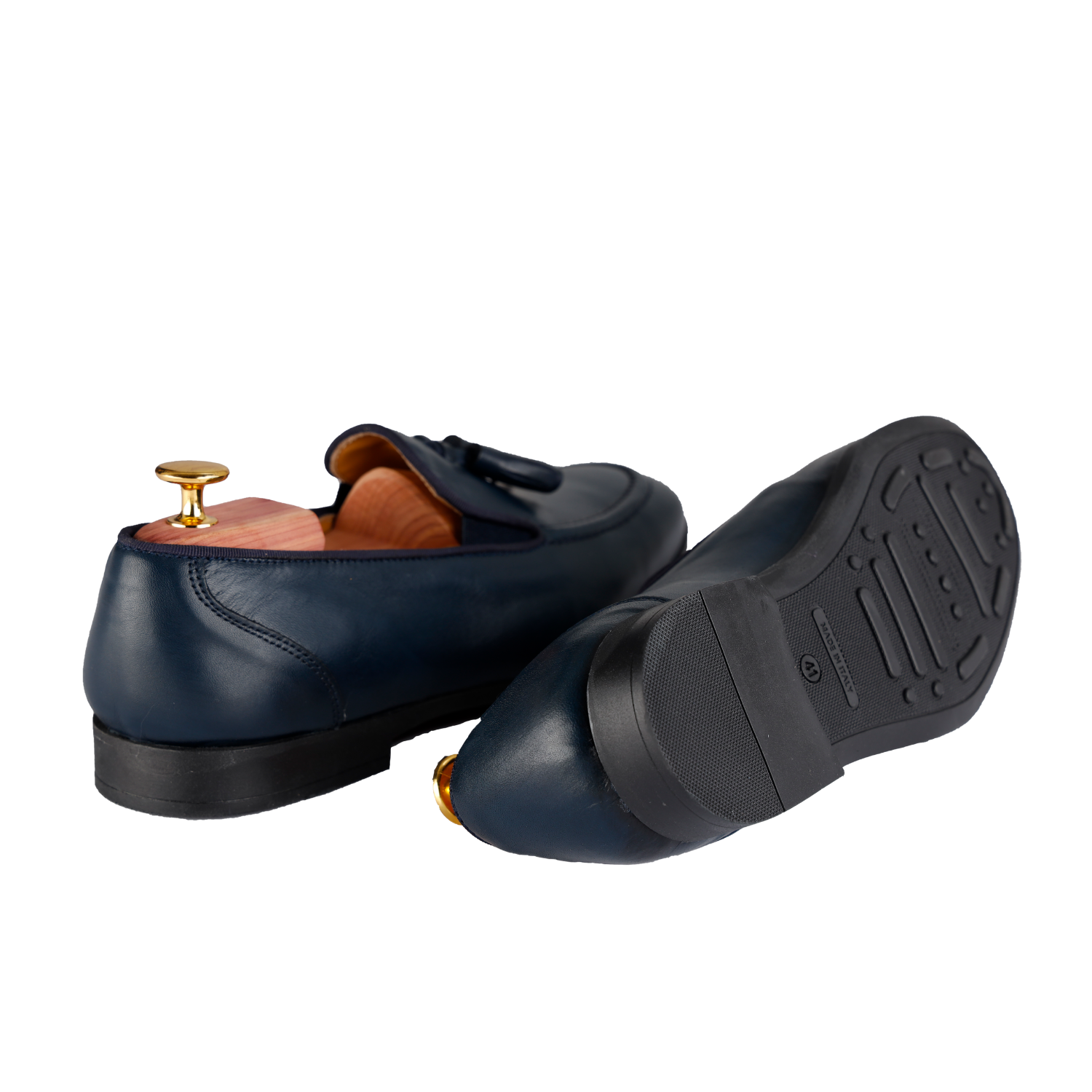 Scarpe Uomo Mocassini con Nappine Shoes Loafer Eleganti in Pelle blu esprez