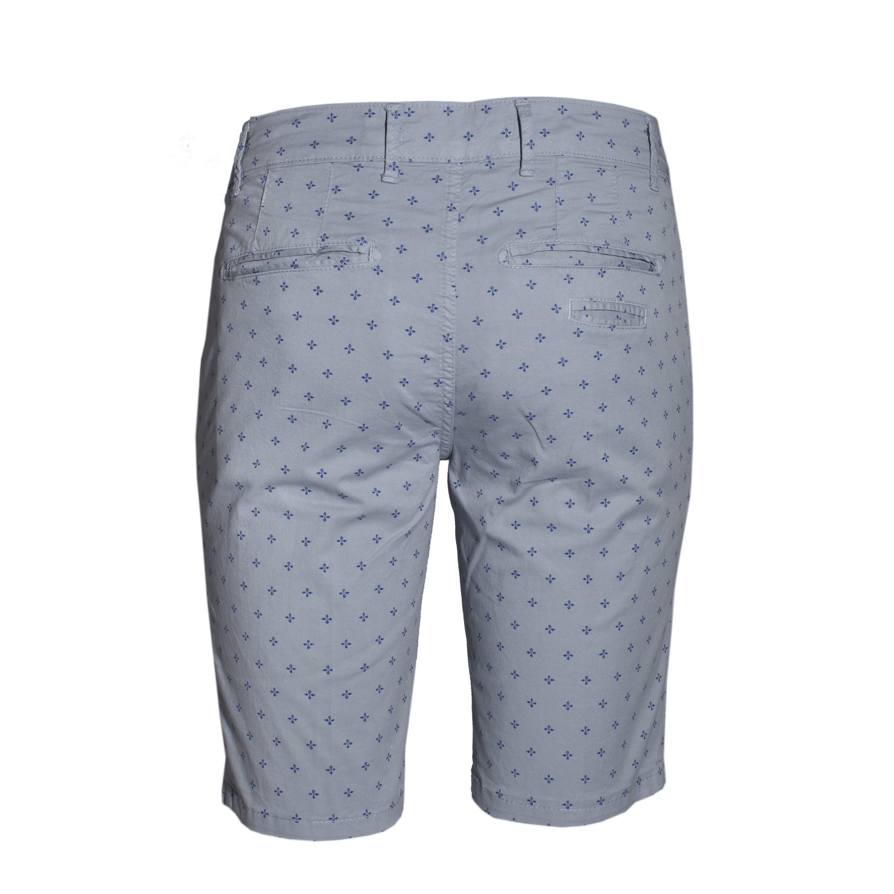 Bermuda Uomo Pantaloncini di Cotone in Tessuto Micro fantasia Grigio