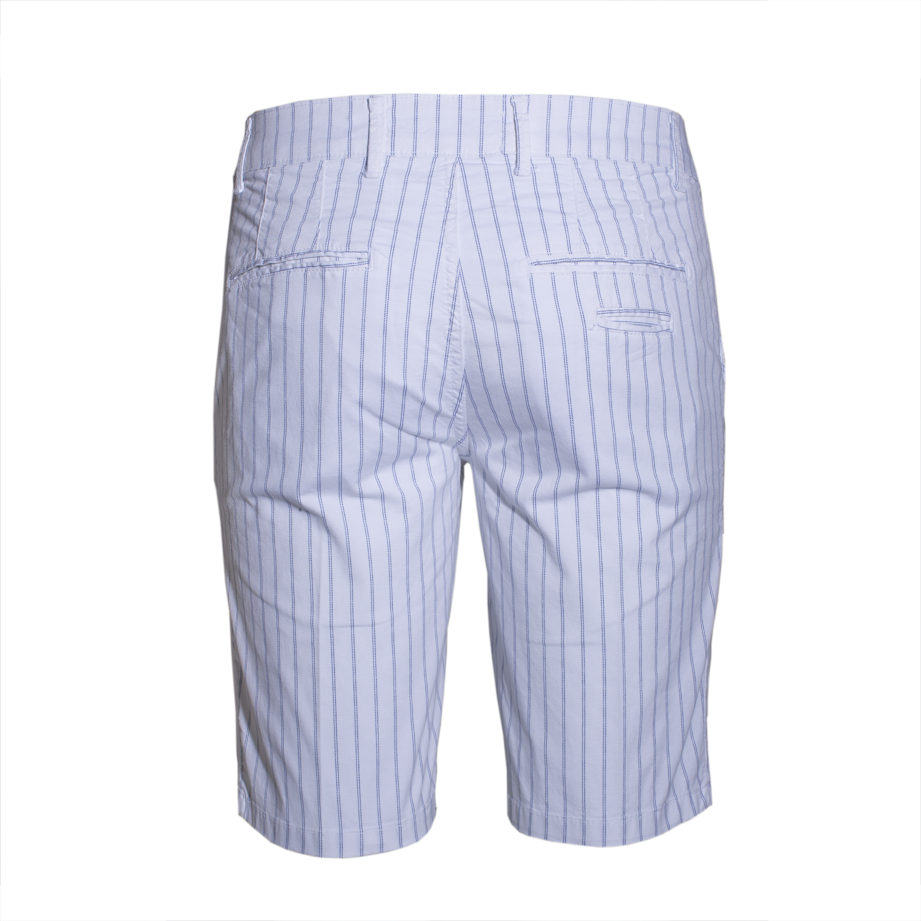 Bermuda Uomo Pantaloncini in Cotone Bianco Rigato