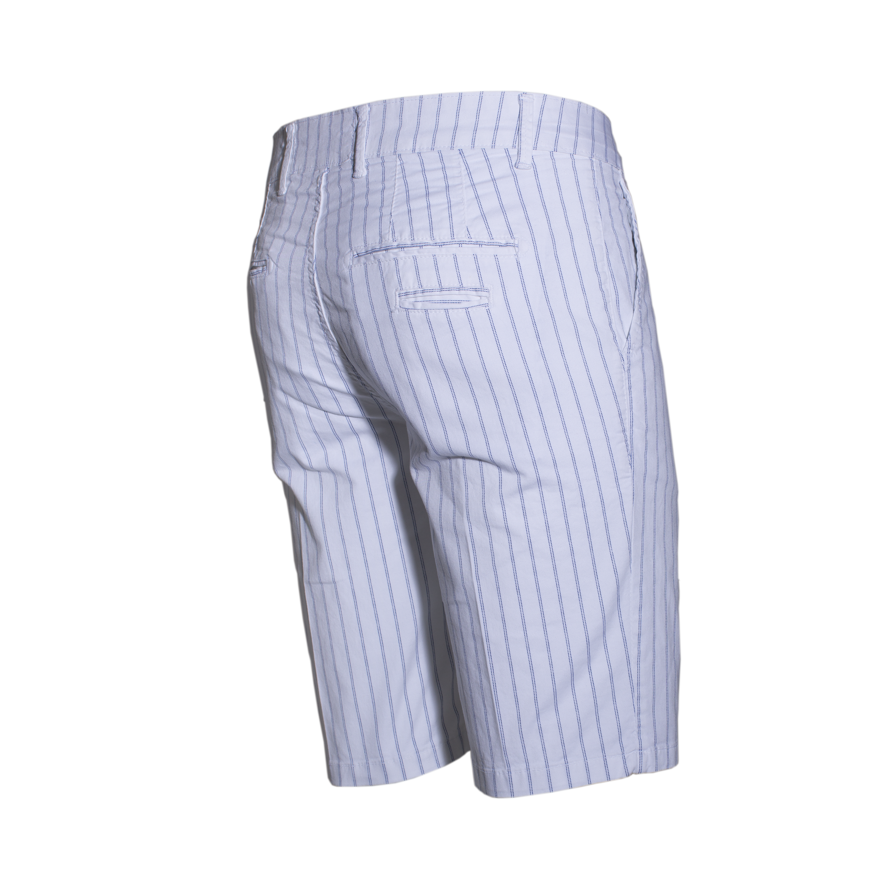 Bermuda Uomo Pantaloncini in Cotone Bianco Rigato
