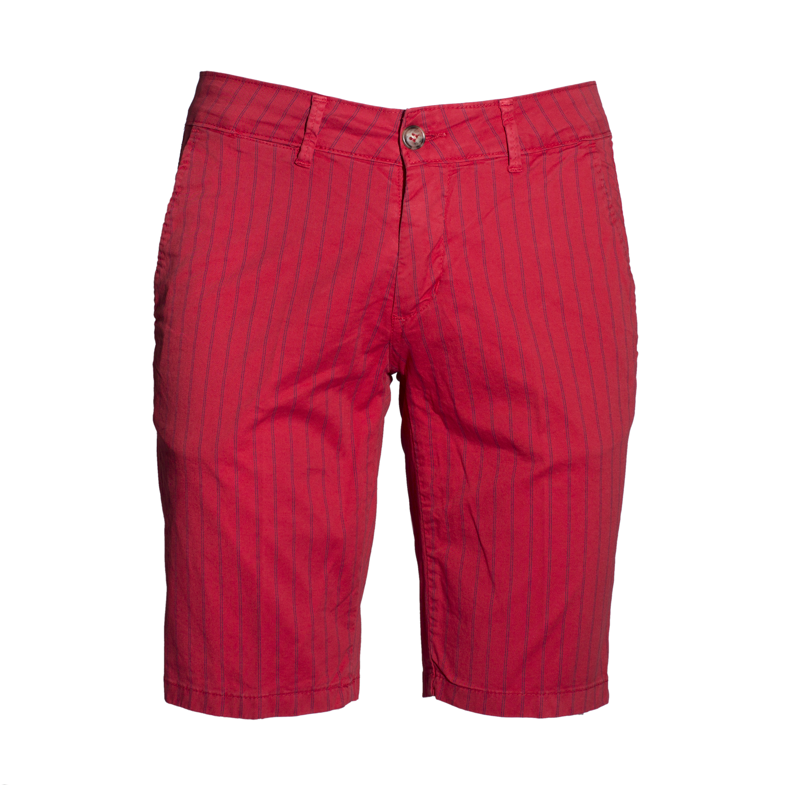 Pantaloncini Uomo Bermuda in cotone Rosso Riga Blu - esprez