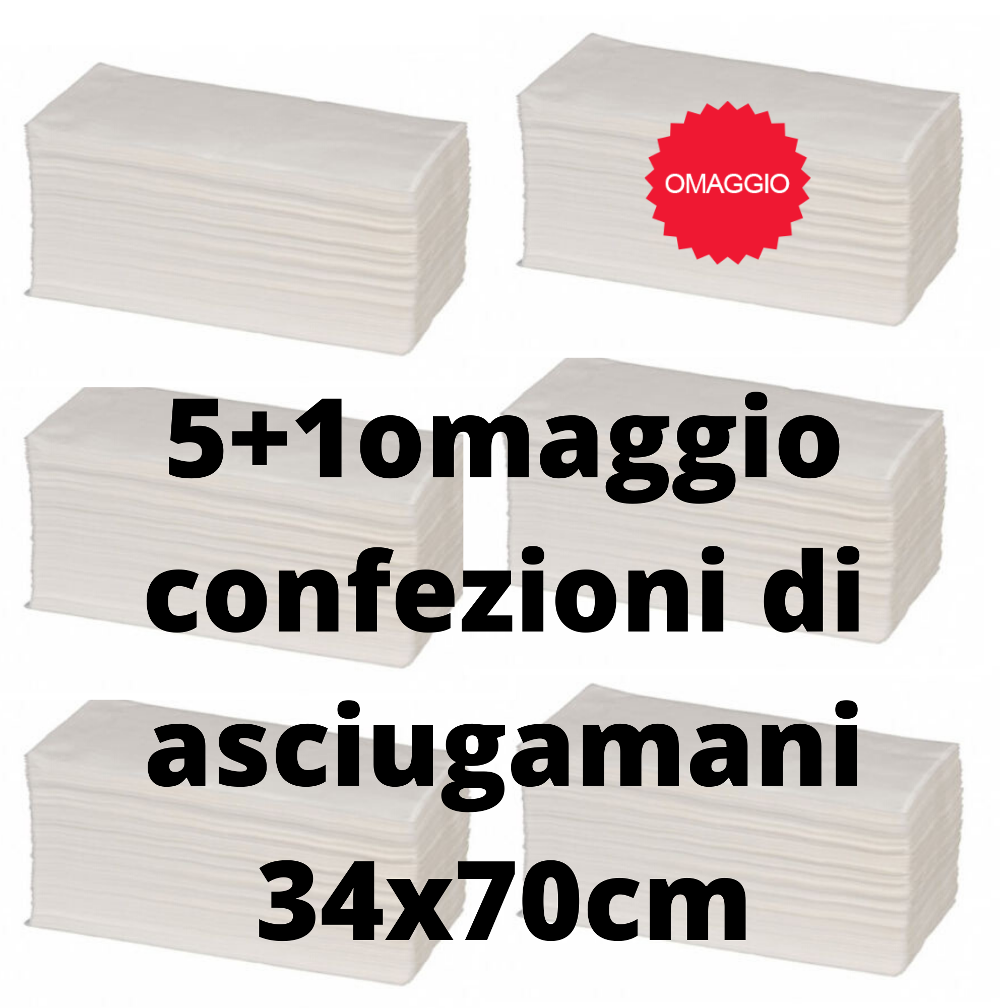 318 pz ASCIUGAMANO DI CARTA PIEGATO MONOUSO 5 STELLE 34 x 70 cm 5+1 Confezioni