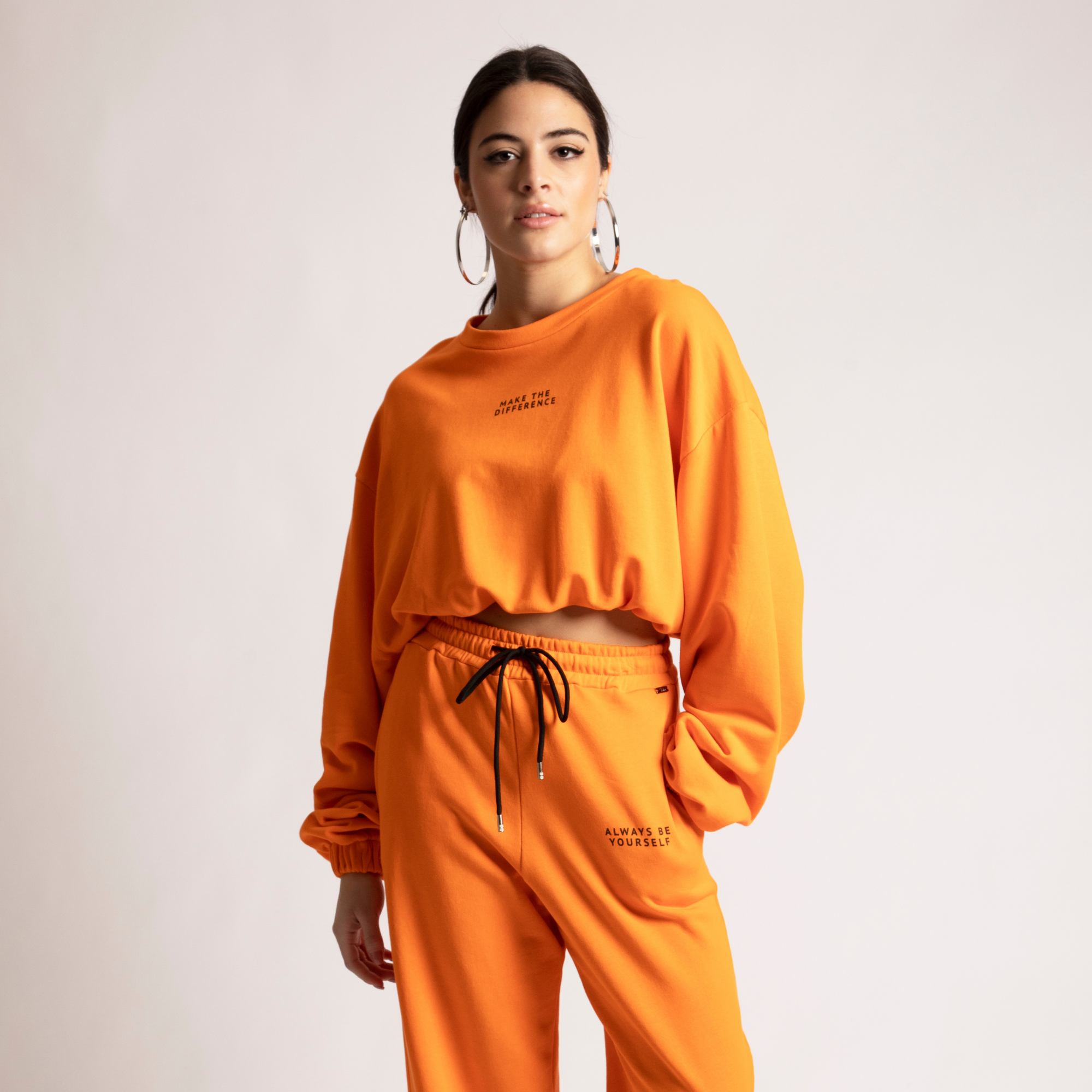 Donna felpa pantalone coordinato Shiki in Cotone colore Arancio esprez