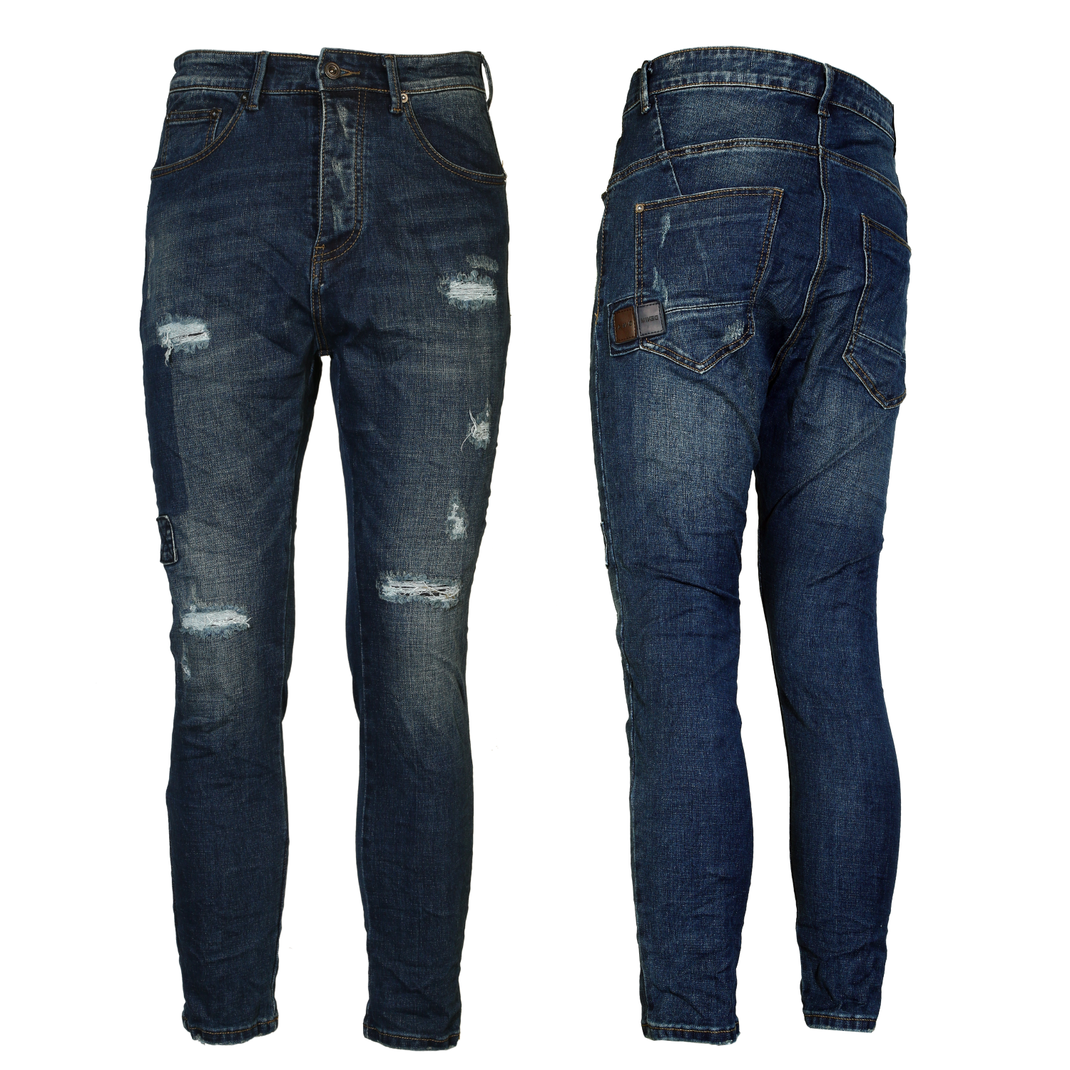 Jeans Uomo con Rotture Denim 5 Tasche Slim Fit esprez