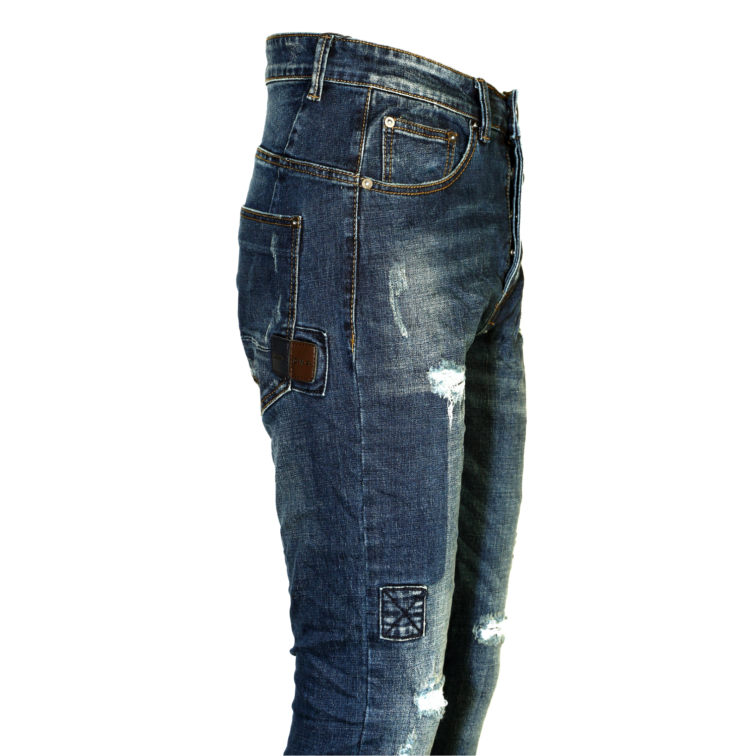 Jeans Uomo con Rotture Denim 5 Tasche Slim Fit esprez