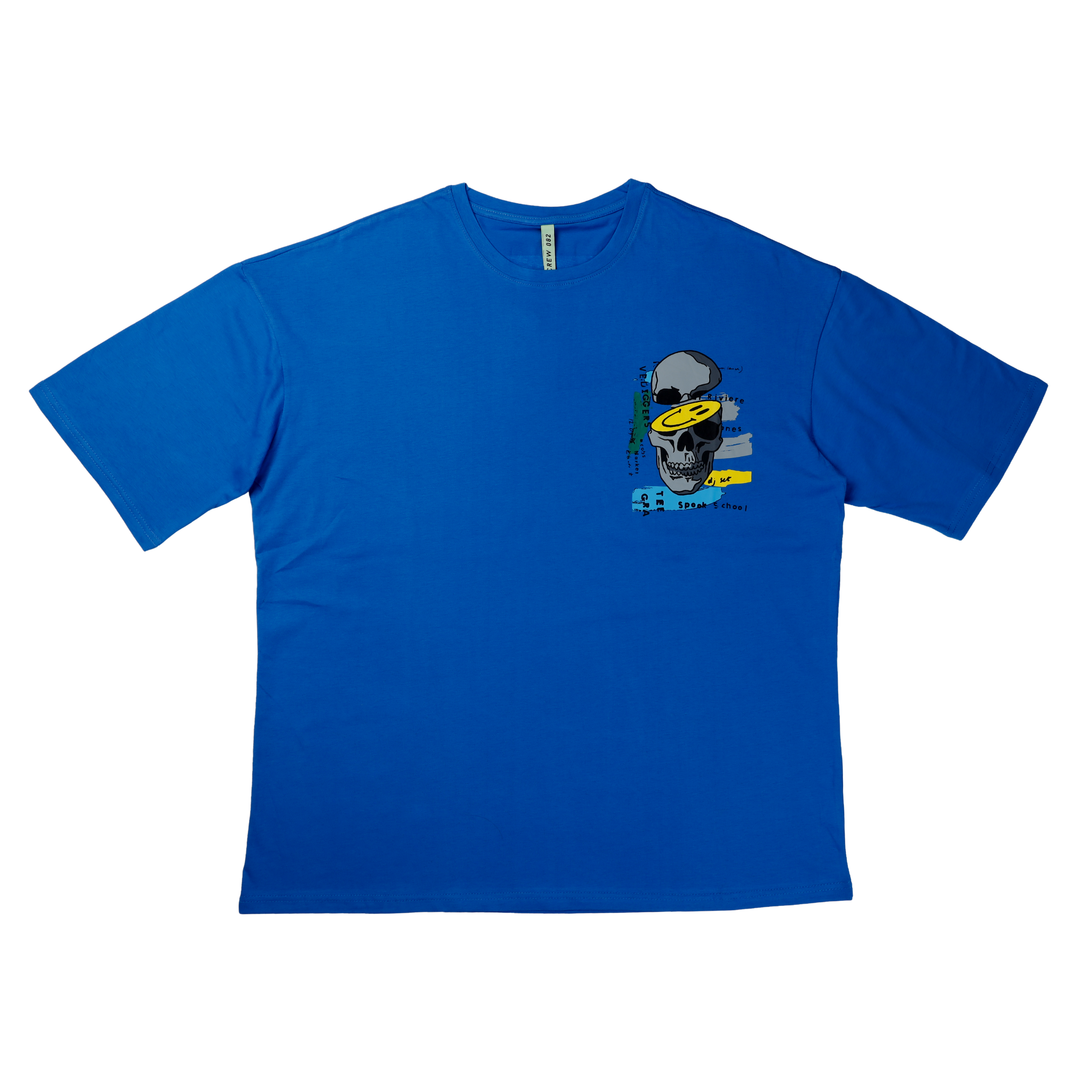 Maglietta a maniche corte uomo blu stampata oversize esprez