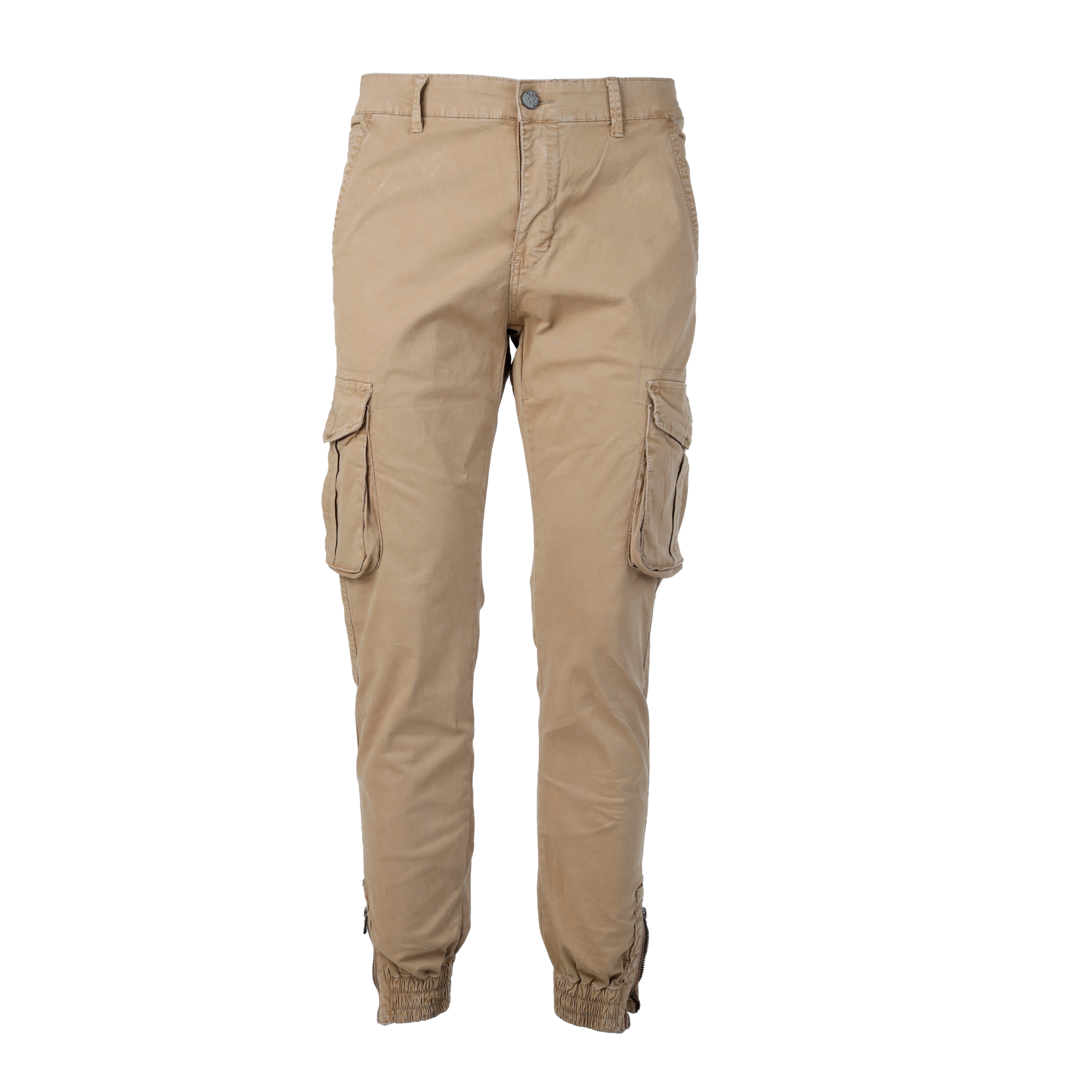 Pantaloni da Uomo Cargo con Tasche Laterali Casual Tasconi Slim Kaki esprez