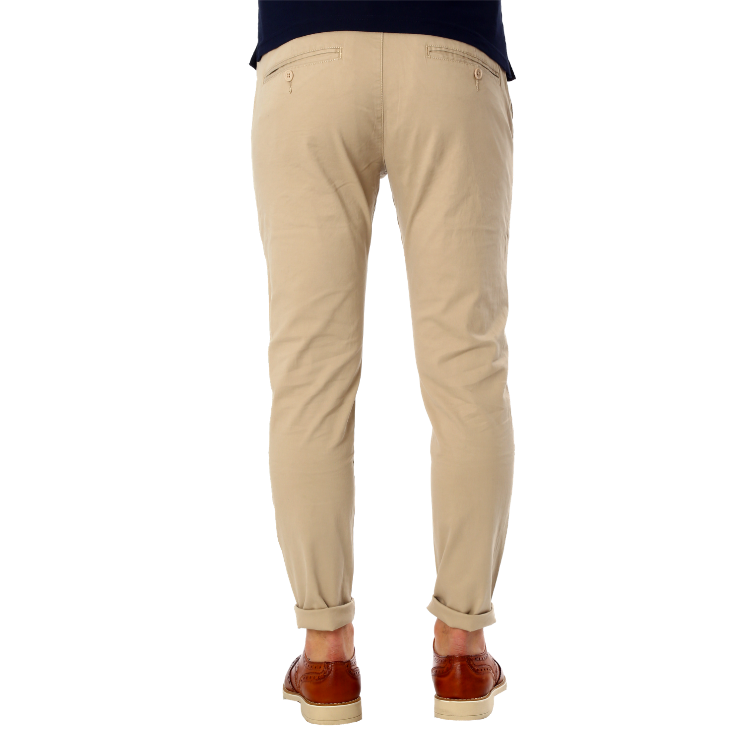 Pantaloni Uomo Cotone Chino Jeans SlimFit Casual Tasca America Beige esprez